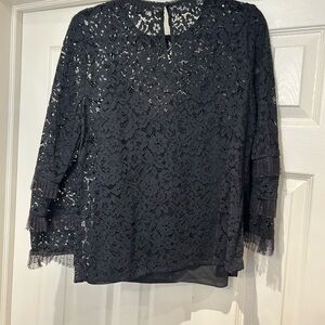 J. Crew Elegant Black Lace Women's Top